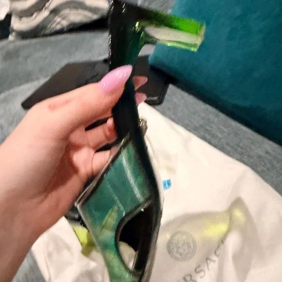 Versace Black and Green Mules - Picture 8 of 16